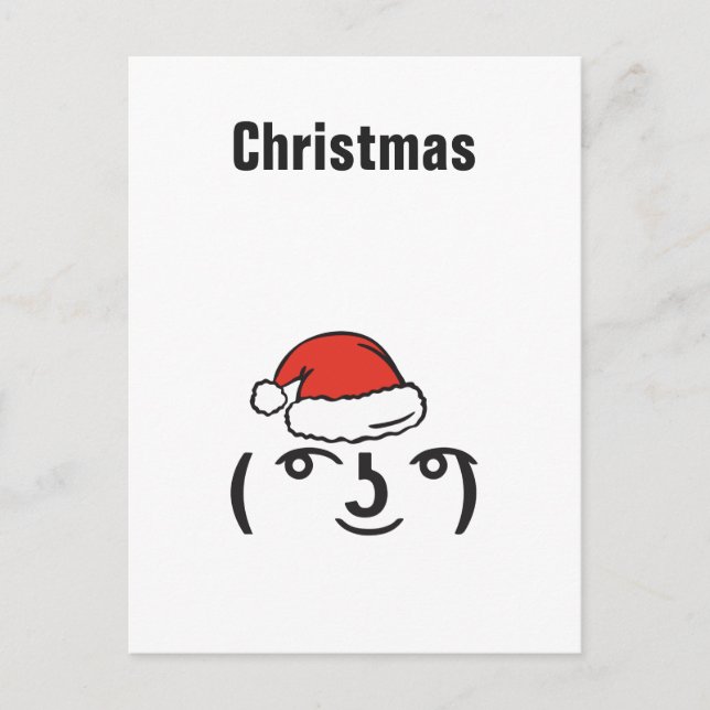 WeihnachtenMemes Schleppangel Emoji Feiertagspostkarte (Vorderseite)