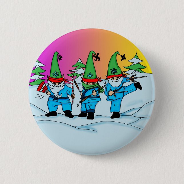 WeihnachtenNinja Elf-Knopf Button (Vorderseite)