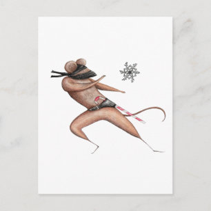 WeihnachtenNinja Maus Feiertagspostkarte
