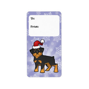 WeihnachtenRottweiler Geschenk-Umbauten Adressaufkleber