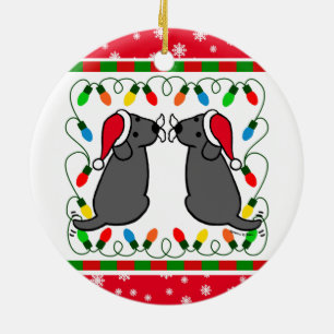 Weihnachtenschwarze Labradors Sankt Keramikornament