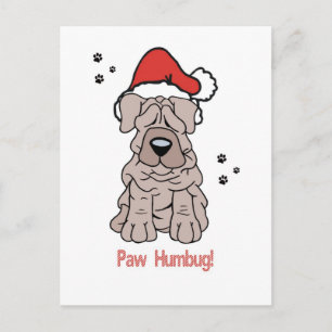 WeihnachtenSharpei Hund Feiertagspostkarte