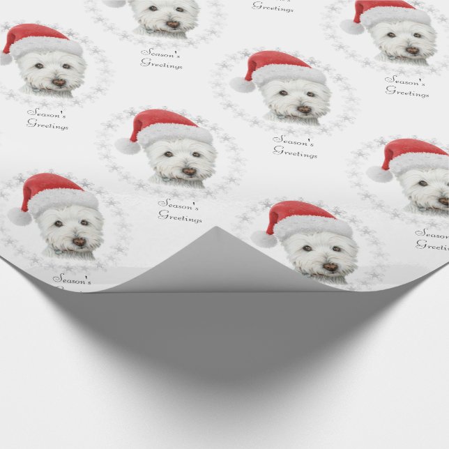 WeihnachtenWestie Hundekunst Geschenkpapier (Ecke)