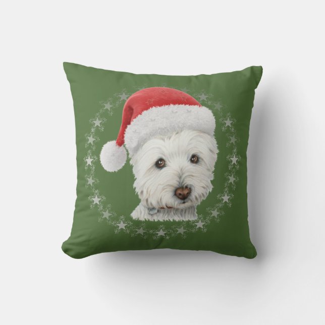 WeihnachtenWestie Hundekunst-Kissen Kissen (Vorderseite)
