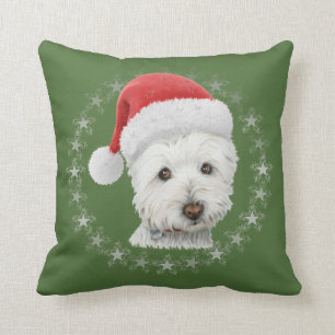WeihnachtenWestie Hundekunst-Kissen Kissen