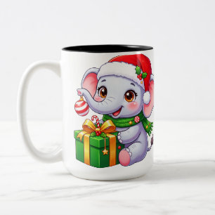 Weihnachtgeschenk Festlicher Elefant Zweifarbige Tasse