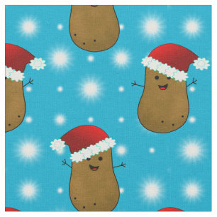 Weihnachtkartoffeln mit Weihnachtsmannmützen Stoff