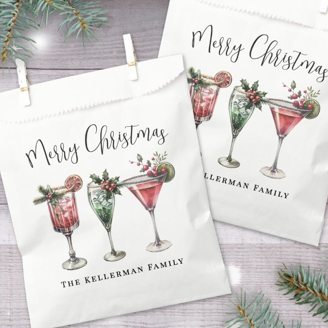Weihnachtlich Festlich Geschenktütchen (Festive Merry Christmas Cocktail Favor Bag)