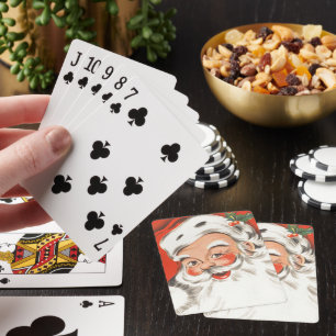 Weihnachtlich froher Santa Claus mit Lächeln Spielkarten