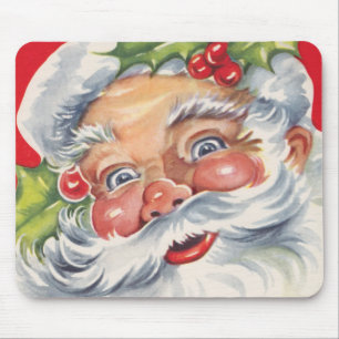 Weihnachtlich, fröhlicher Weihnachtsmann mit Hut Mousepad