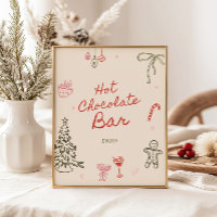 Weihnachtlich handgezeichnete Hot Chocolate Bar