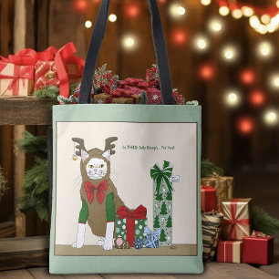 Weihnachtlich lustige weiße Katze