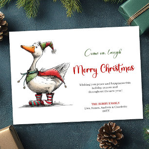 Weihnachtlich Spielende Gans Lustiger Launiger Gru Feiertagskarte