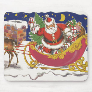Weihnachtlich vintage, fröhlicher Weihnachtsmann m Mousepad