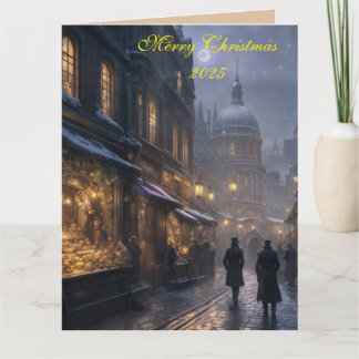 Weihnachtliche alte London-Weihnachtskarte Karte