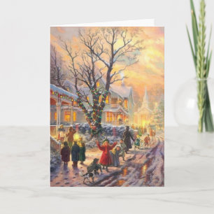 Weihnachtliche Altstadt Feiertagskarte