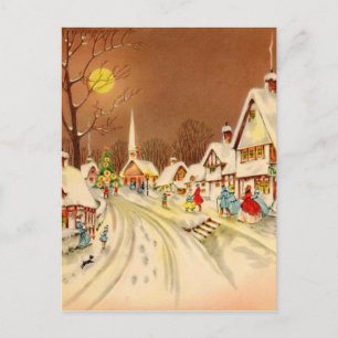 Weihnachtliche Altstadt im Winter mit Schnee Feiertagspostkarte
