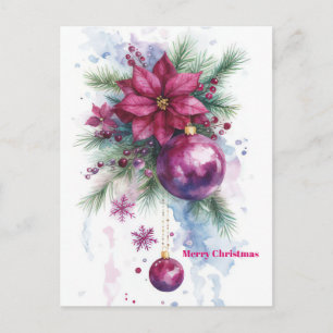 Weihnachtliche Christbaumkugeln Grußkarte Postkarte