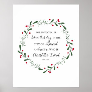 Weihnachtliche christliche Bibelverse Jesus Erlöse Poster