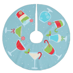 Weihnachtliche Cocktailgetränke Weihnachtsfeier Polyester Weihnachtsbaumdecke
