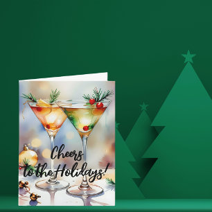 Weihnachtliche Cocktailgläser-Grüße Karte