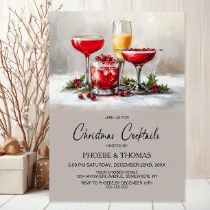 Weihnachtliche Cocktailparty Einladung