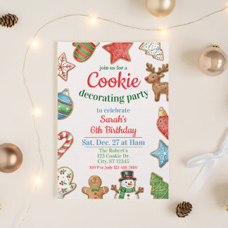 Weihnachtliche Cookie-Verzierungs-Geburtstagsfeier Einladung