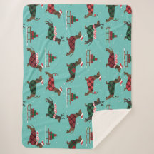 Weihnachtliche Dackeln mit Sweater & Weihnachtsman