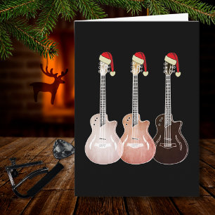 Weihnachtliche E-Gitarren Vintage Festlich Retro Karte
