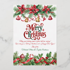 Weihnachtliche elegante Soft Merry Christmas Party Folien Feiertagskarte