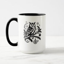 Weihnachtliche Eulen-Kaffeetasse