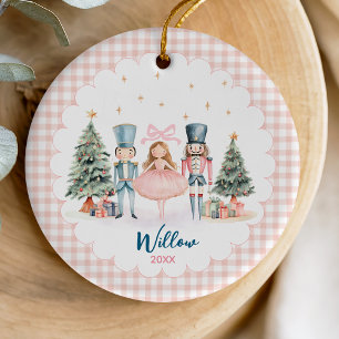 Weihnachtliche Fantasie-Nussknacker-Ballerina-Ande Keramik Ornament