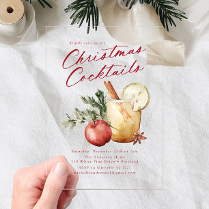 Weihnachtliche Festliche Cocktails Feierparty Acryleinladungen