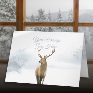 Weihnachtliche Festtage Eleganter Hirsch Feiertagskarte