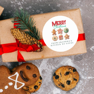 Weihnachtliche Festtags-Backparty-Christmas-Cookie Runder Aufkleber