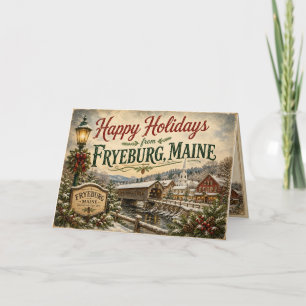 Weihnachtliche Festtagsgrüße in Fryeburg, Maine Karte
