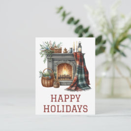 Weihnachtliche Feuerplatzkarte Feiertagskarte