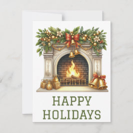 Weihnachtliche Feuerplatzkarte Feiertagskarte