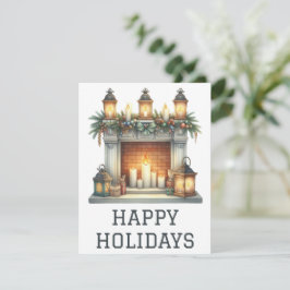 Weihnachtliche Feuerplatzkarte Feiertagskarte