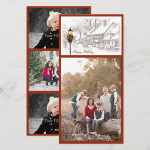 Weihnachtliche Fotokarte im Vintage-Stil Feiertagskarte