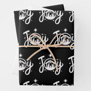Weihnachtliche Freude Jesus Krippen Szene Glaube Geschenkpapier Set