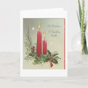 Weihnachtliche Freundschaft im Vintage-Stil Feiertagskarte