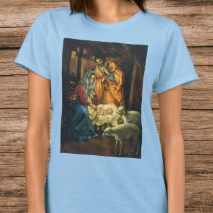 Weihnachtliche Geburt Christi, Jesuskind in der Kr T-Shirt