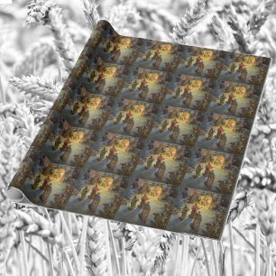 Weihnachtliche Geburt Christi mit den heiligen dre Geschenkpapier