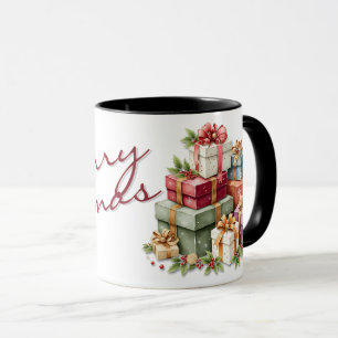 Weihnachtliche Geschenkboxen-Kunstwerke Tasse