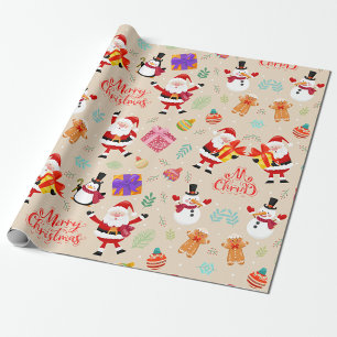 Weihnachtliche Geschenkszene mit Santa Geschenkpapier