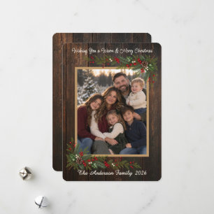 Weihnachtliche Grüße Familienfoto Feiertagskarte