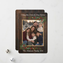Weihnachtliche Grüße Familienfoto Feiertagskarte