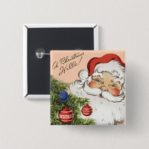 Weihnachtliche Grüße! Fröhlicher Weihnachtsmann Button