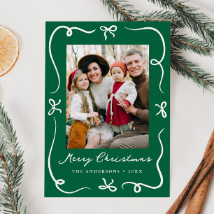 Weihnachtliche Handgezeichnete Bögen Grün 2 Foto W Feiertagskarte